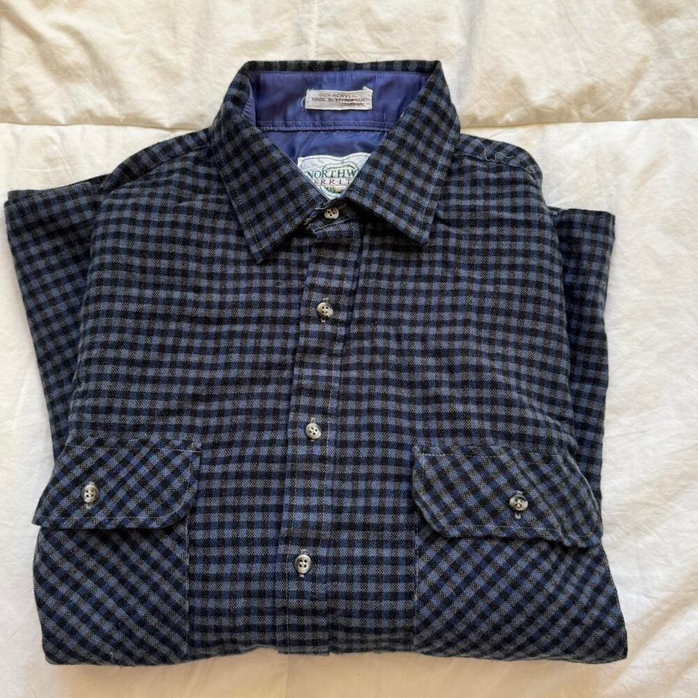 northwest territory Vintage Checkered plaid button Shirt M outdoor cabin